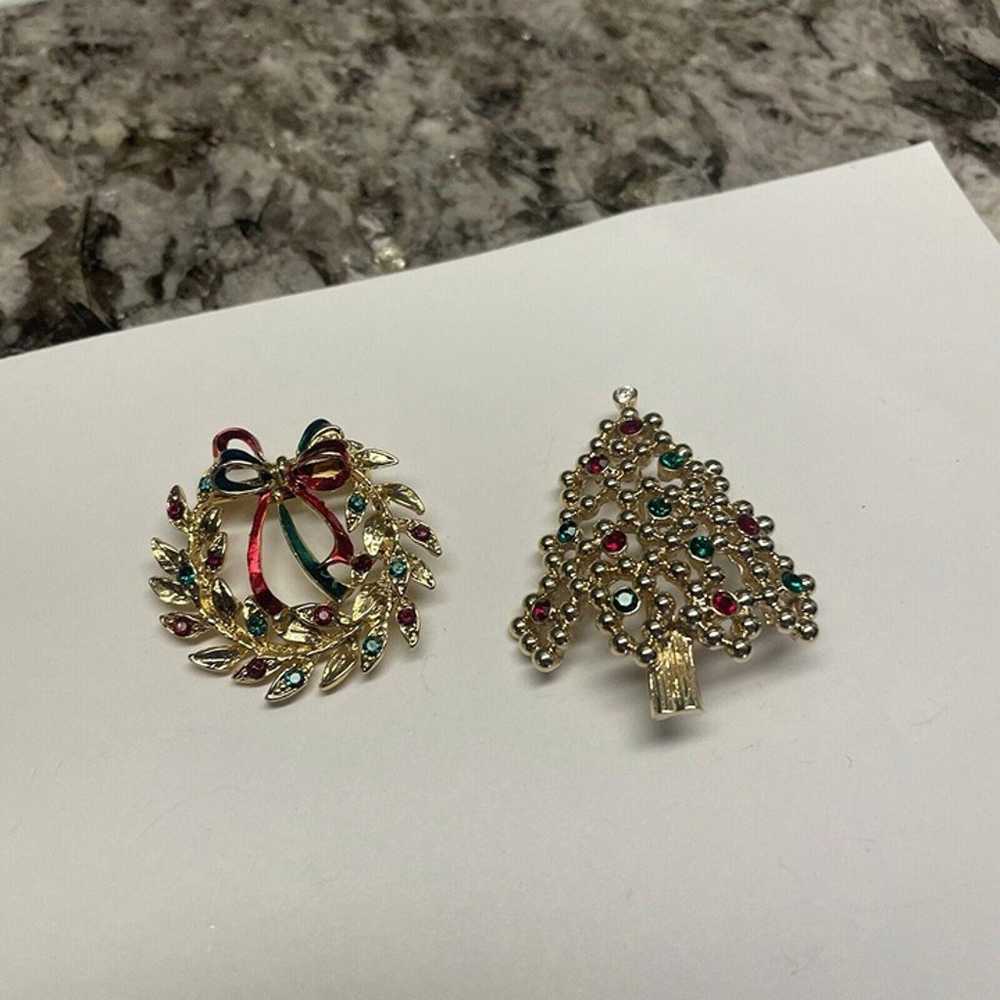 Lot Of 2 Brooch Pins Vintage - Modern Christmas T… - image 4