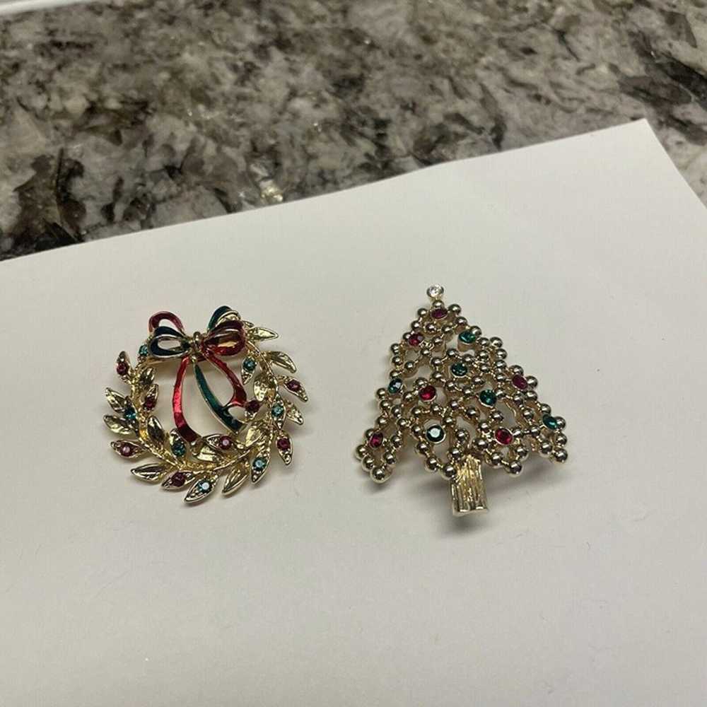 Lot Of 2 Brooch Pins Vintage - Modern Christmas T… - image 5