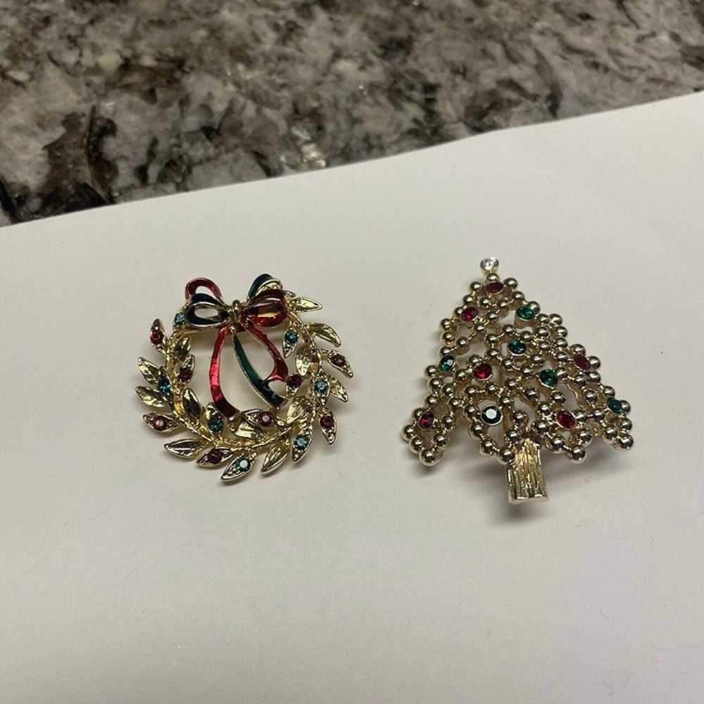 Lot Of 2 Brooch Pins Vintage - Modern Christmas T… - image 8