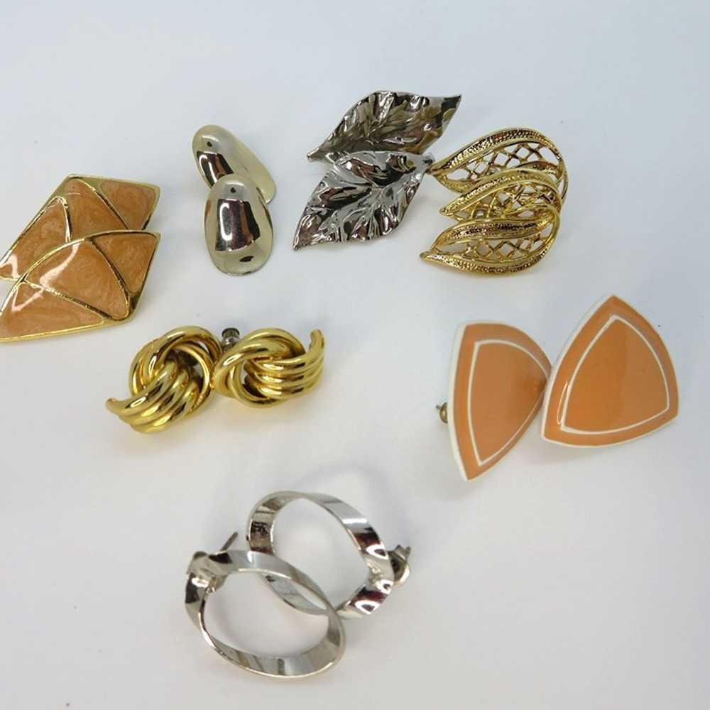 Lot of 7 Pairs of Vintage Pierced Earrings Posts … - image 2