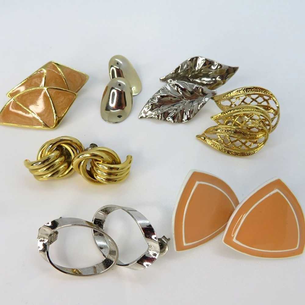 Lot of 7 Pairs of Vintage Pierced Earrings Posts … - image 3