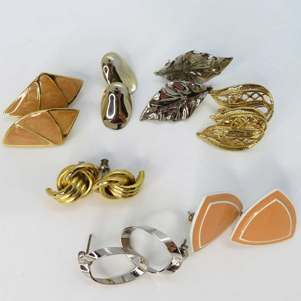 Lot of 7 Pairs of Vintage Pierced Earrings Posts … - image 4