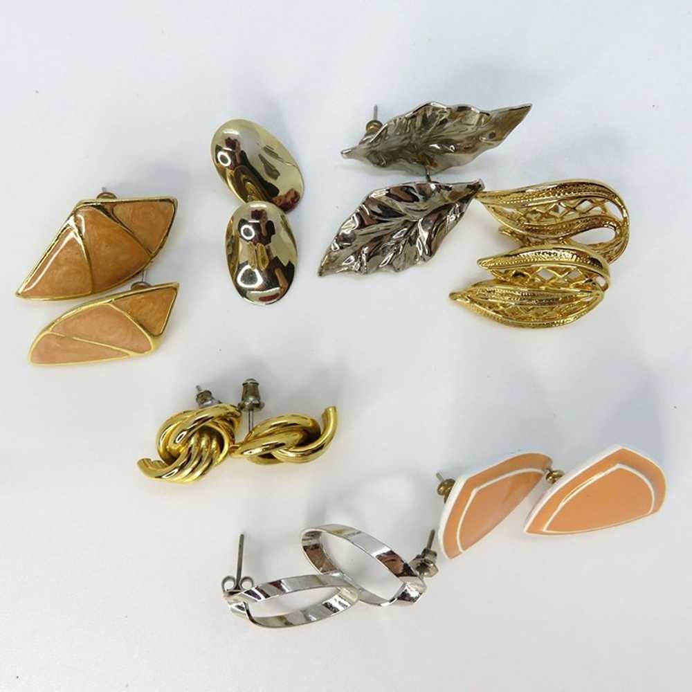 Lot of 7 Pairs of Vintage Pierced Earrings Posts … - image 5