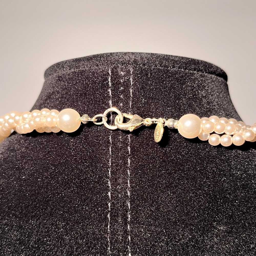 Vintage Signed RMN Faux Pearl Graduated Bead Neck… - image 2