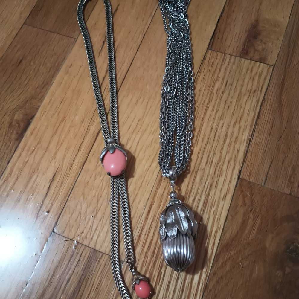 Lot of two vintage veggie/fruit necklaces - image 1