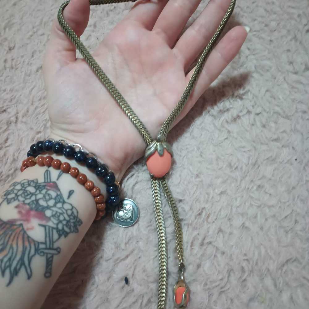 Lot of two vintage veggie/fruit necklaces - image 2