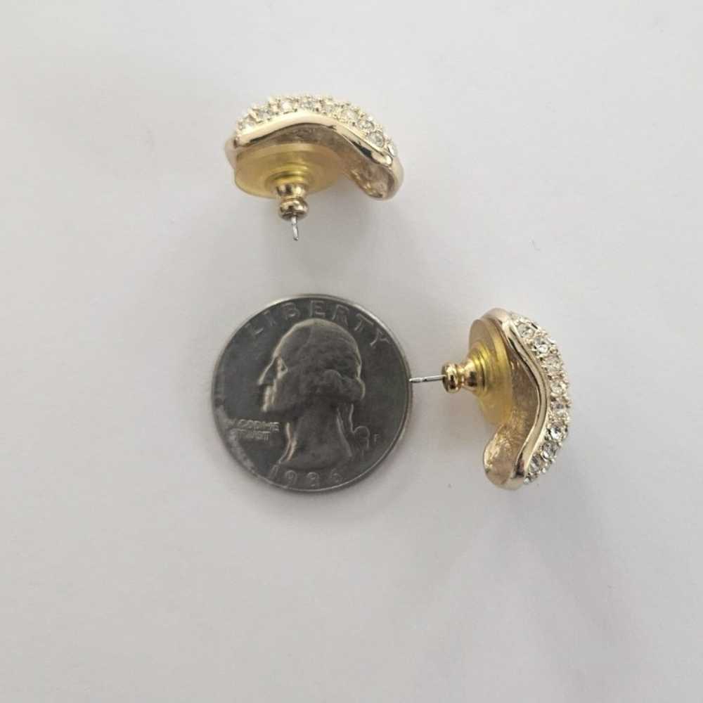 Vintage ROMAN Gold and Crystal Earrings - image 9