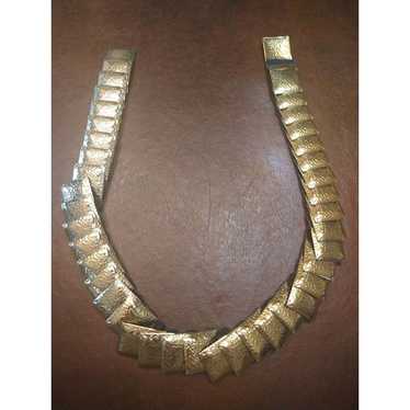 Vintage Gold Tone Medallion Stretchy Belt - image 1