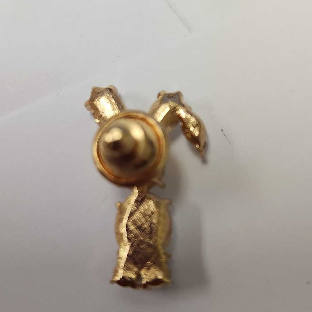 Vintage Clear Rhinestone Gold Tone Bunny Rabbit A… - image 5