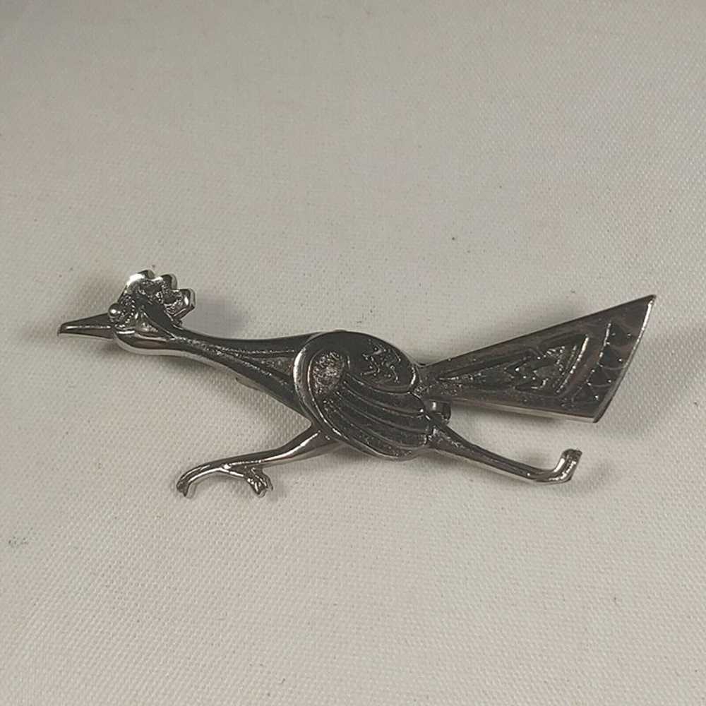 Vintage Roadrunner Brooch Southwestern Silver Ton… - image 1