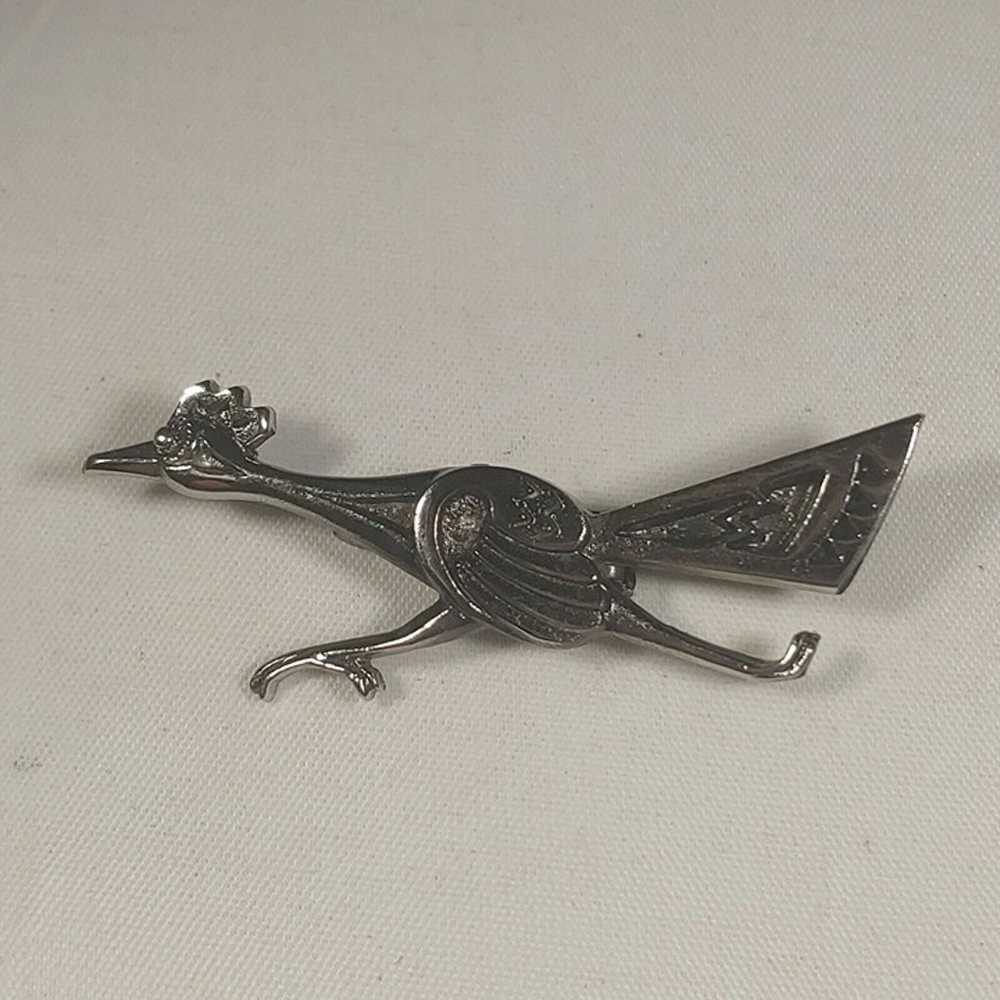 Vintage Roadrunner Brooch Southwestern Silver Ton… - image 2