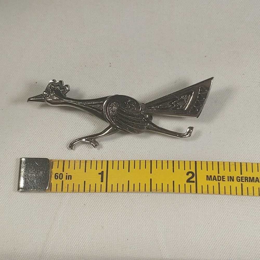 Vintage Roadrunner Brooch Southwestern Silver Ton… - image 4