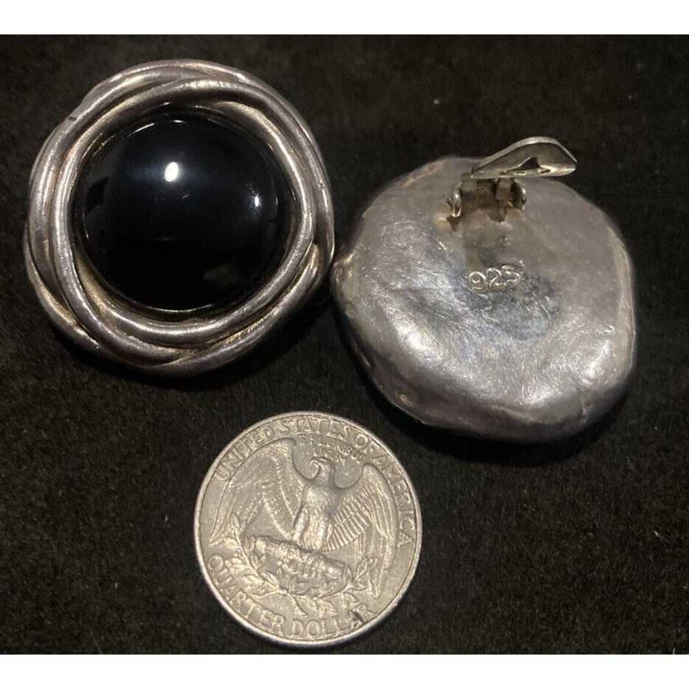 Vtg Artisan Sterling Silver Modernist Black Onyx … - image 4