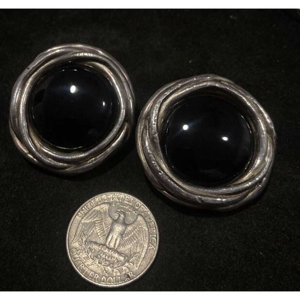 Vtg Artisan Sterling Silver Modernist Black Onyx … - image 6