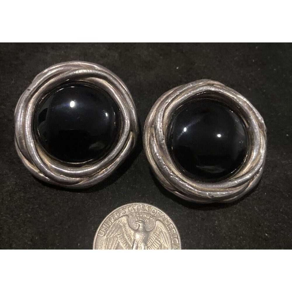 Vtg Artisan Sterling Silver Modernist Black Onyx … - image 7