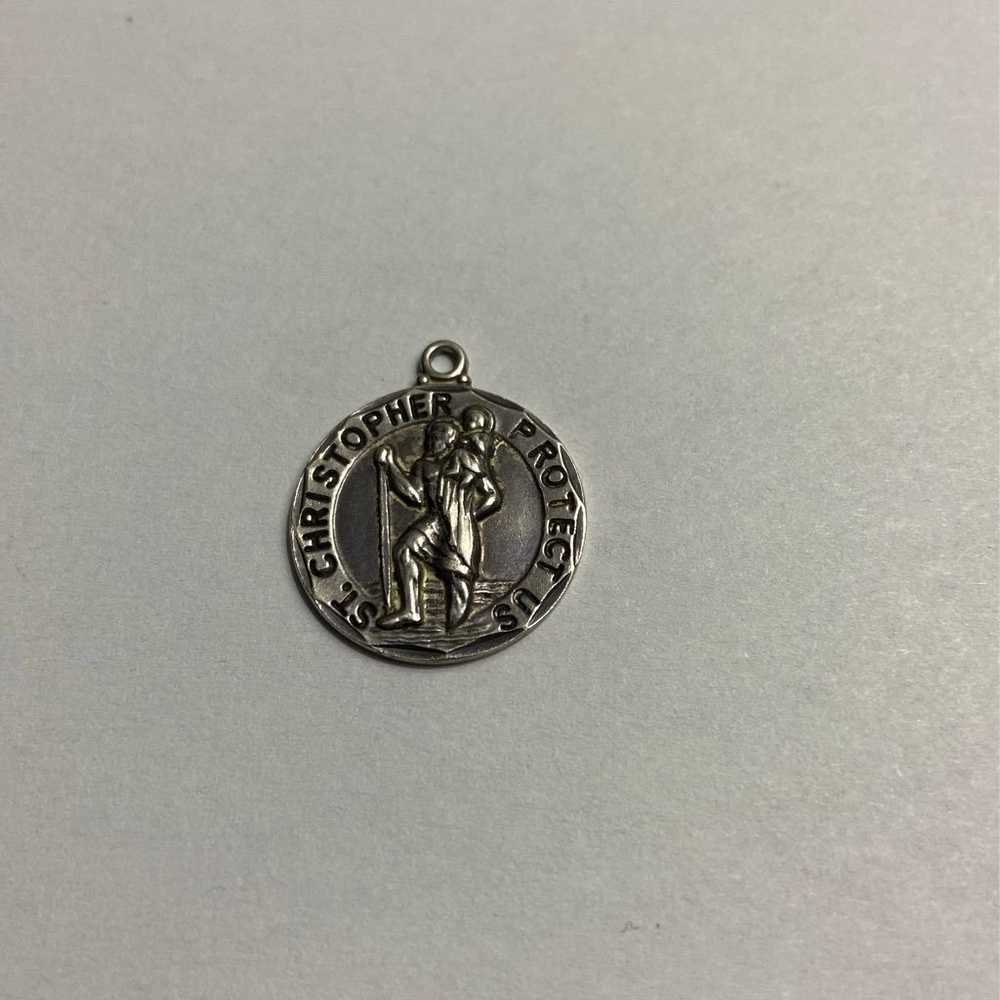 Vintage St. Christopher Sterling Charm - image 1