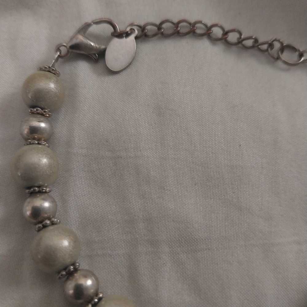 Vintage Silvertone 8" Long Ornate Beaded Bracelet… - image 2