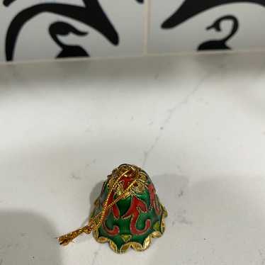 Vintage Dillards CLOISONNE Enameled Bell Ornament 