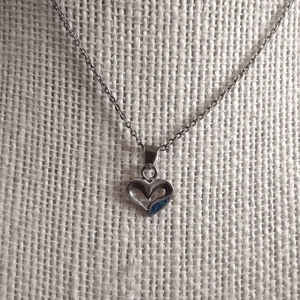 Vintage sterling silver stamped dainty open heart… - image 10