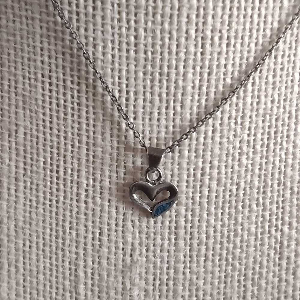 Vintage sterling silver stamped dainty open heart… - image 5