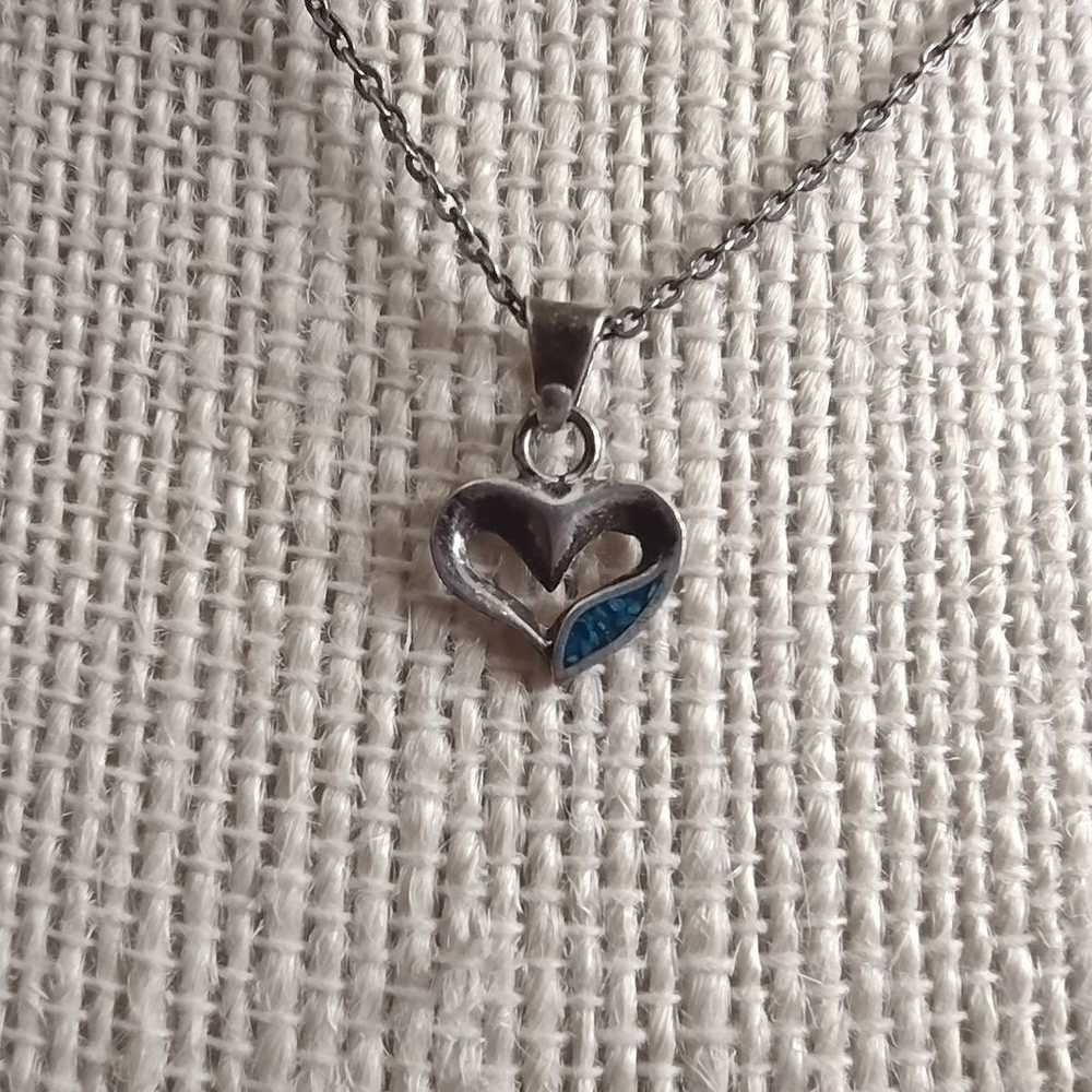 Vintage sterling silver stamped dainty open heart… - image 6