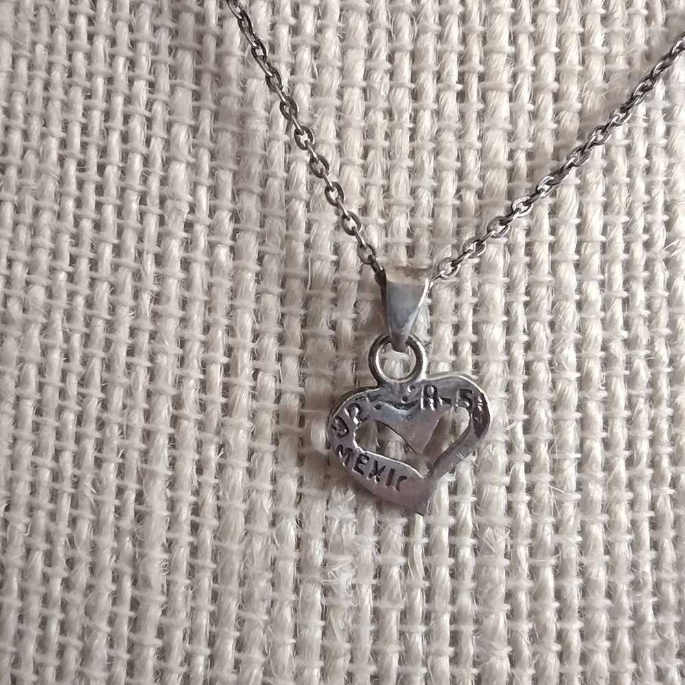 Vintage sterling silver stamped dainty open heart… - image 7