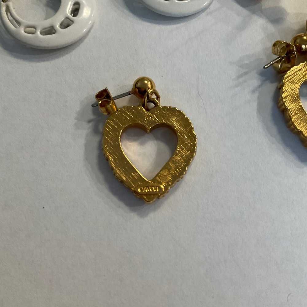 VINTAGE AVON HEART EARRINGS AND TWO PAIRS OF VINT… - image 3