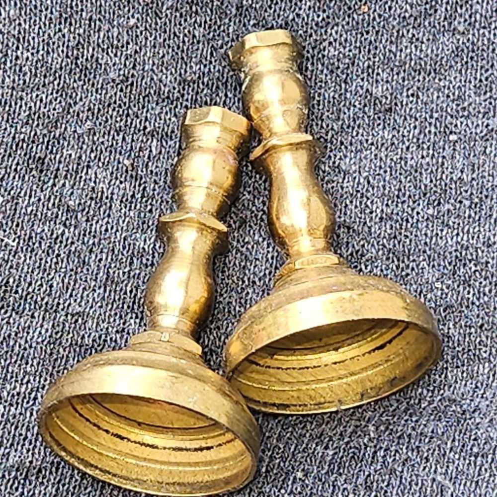 Vintage miniature dollhouse brass candlesticks - image 2