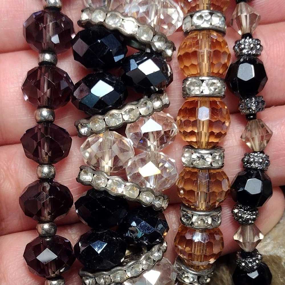 Vintage Crystal Glass Beaded Bracelet LOT - image 2