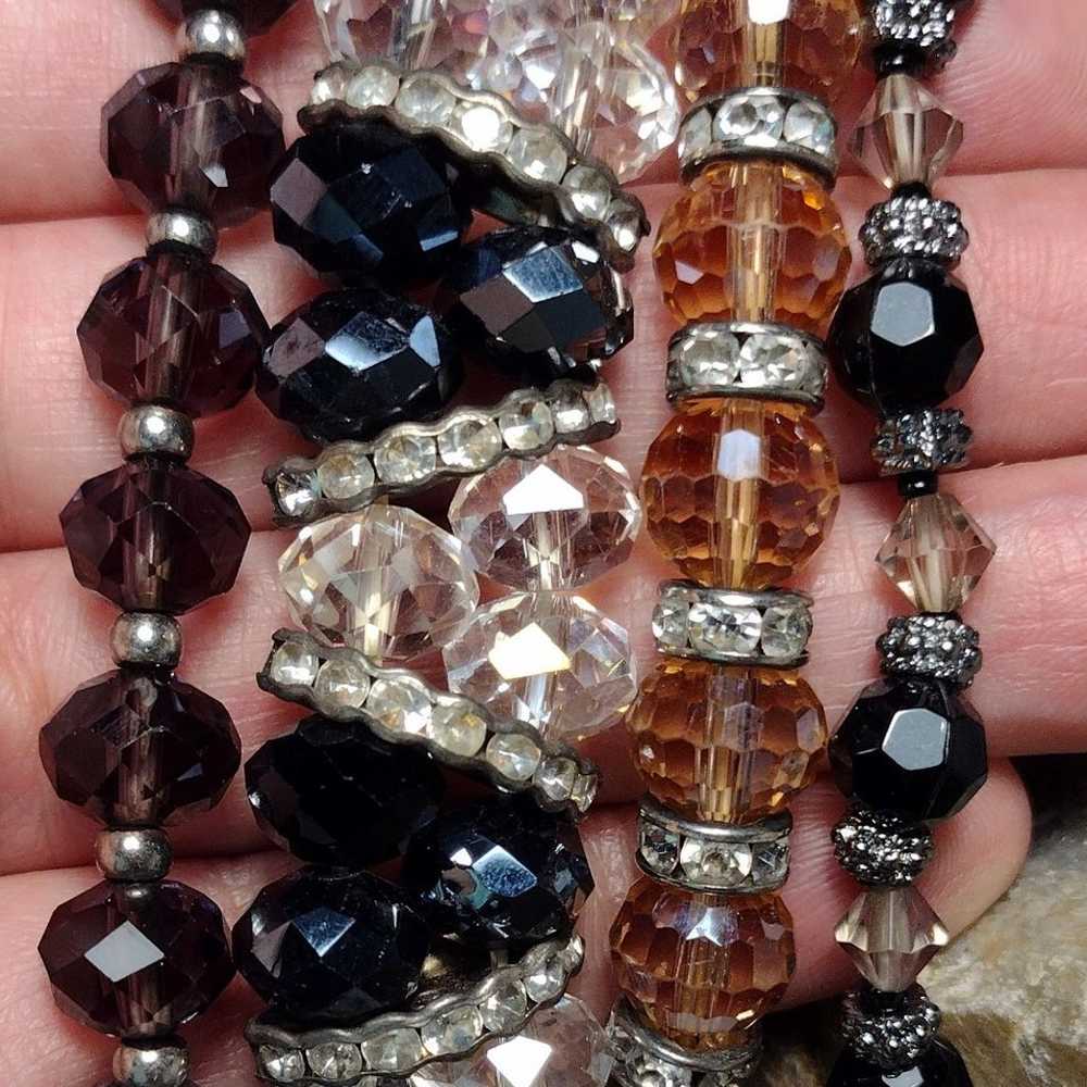 Vintage Crystal Glass Beaded Bracelet LOT - image 5