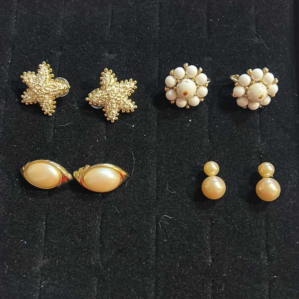 Vintage clip on earring lot - image 1