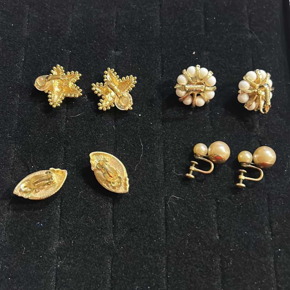 Vintage clip on earring lot - image 4