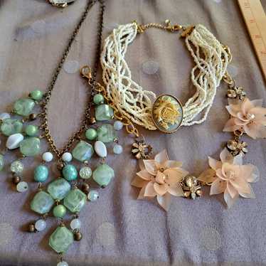 Statement Necklaces Lot of 3 Chokers Vintage - image 1