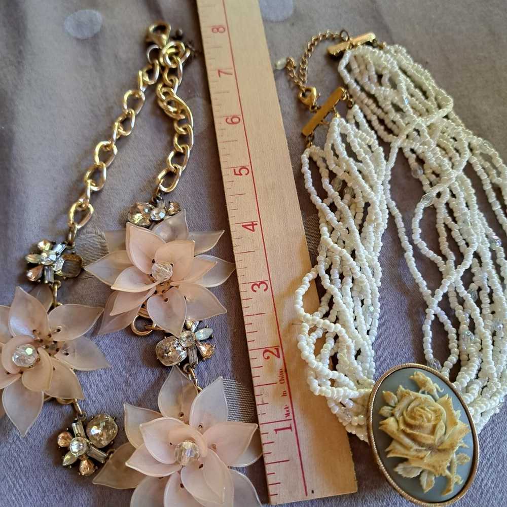 Statement Necklaces Lot of 3 Chokers Vintage - image 9