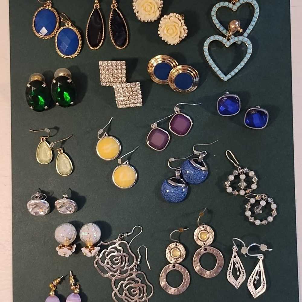 earring Lot 19 pairs variety - image 1