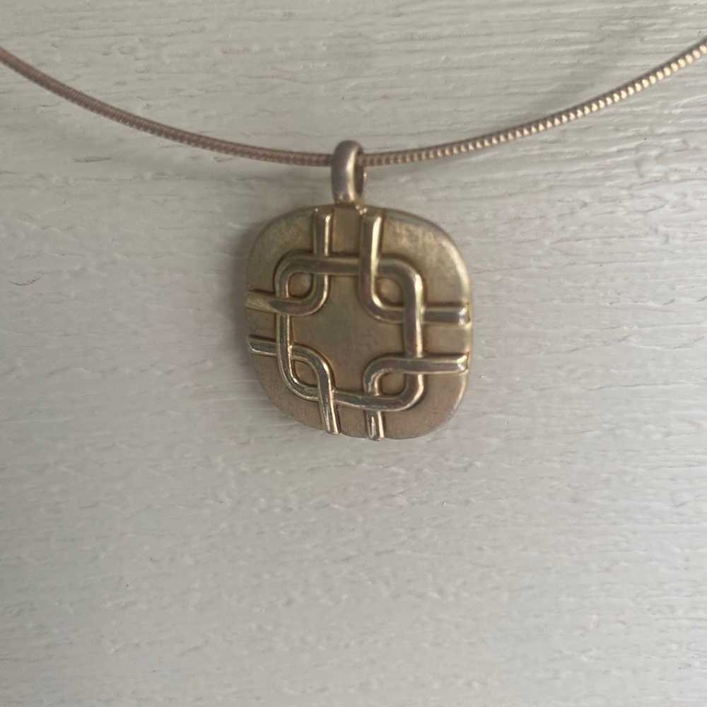 Trifari Crown Square Celtic Knot Gold Over Copper… - image 7