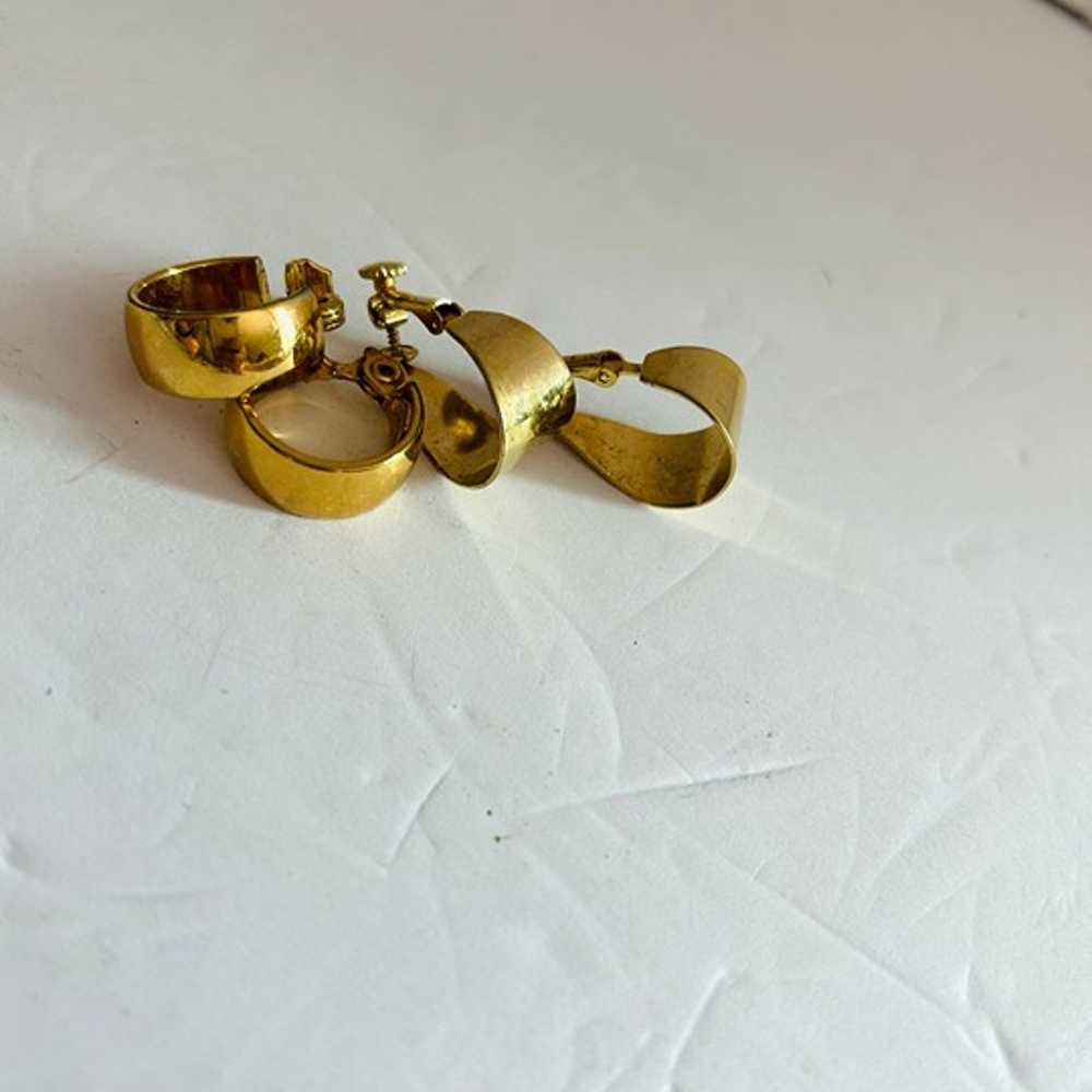 Vintage Gold Tone Clip Earrings Sarah Coventry Mo… - image 3