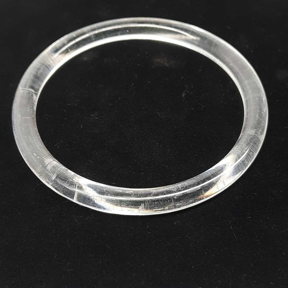 Vintage clear lucite bangle bracelet - image 3