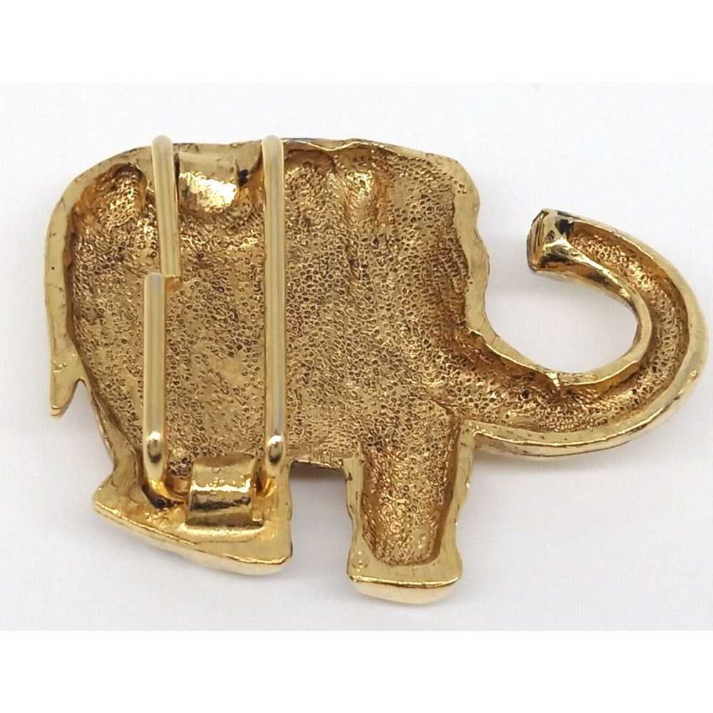 Elephant Scarf Clip Slide Gold Tone Metal Safari … - image 10