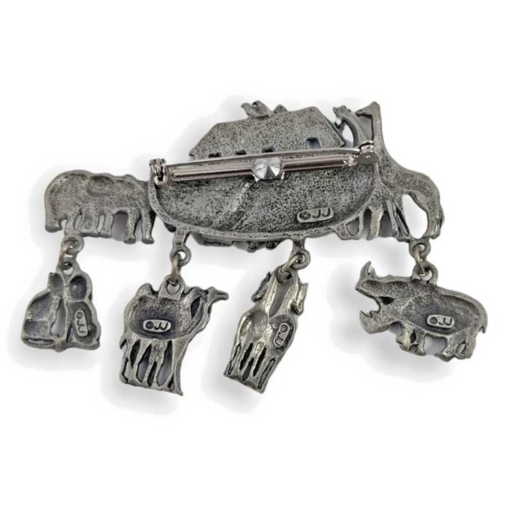 Jonette Jewelry 2.75 inch Pewter Noahs Ark Vintag… - image 3