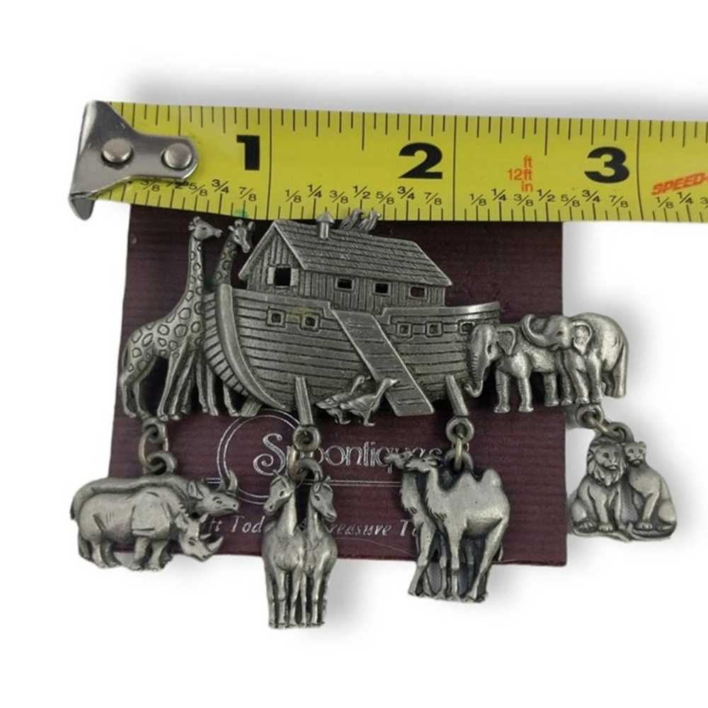 Jonette Jewelry 2.75 inch Pewter Noahs Ark Vintag… - image 5