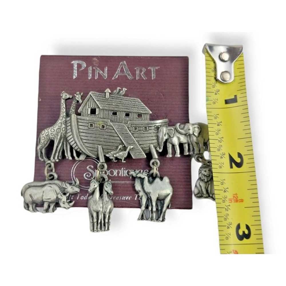 Jonette Jewelry 2.75 inch Pewter Noahs Ark Vintag… - image 6