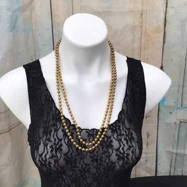 Metal Gold Tone Ball  Necklace - image 1