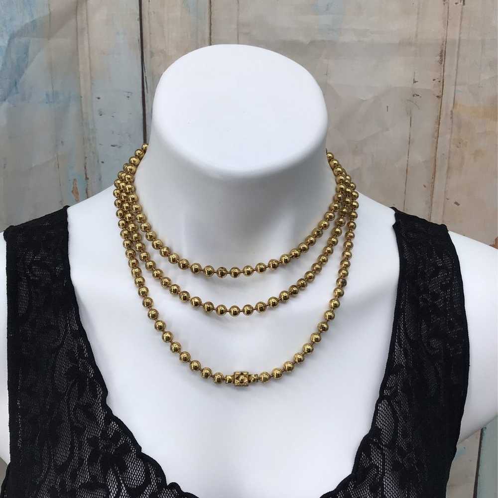 Metal Gold Tone Ball  Necklace - image 2