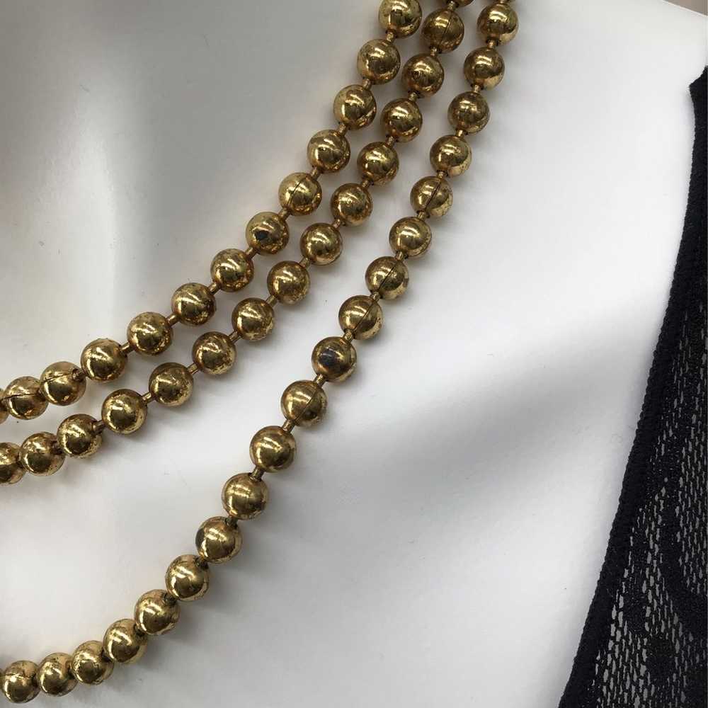 Metal Gold Tone Ball  Necklace - image 4