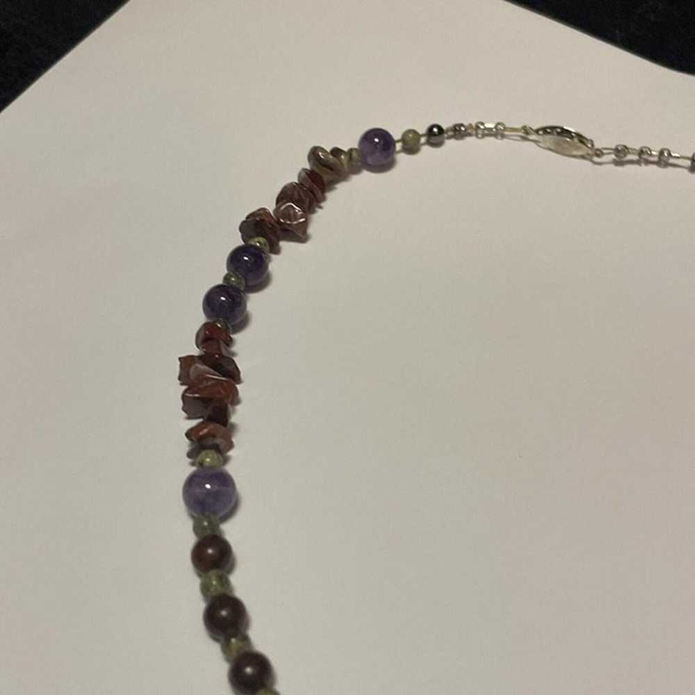 Beaded Costume Jewelry Necklace Stone / Purple / … - image 10