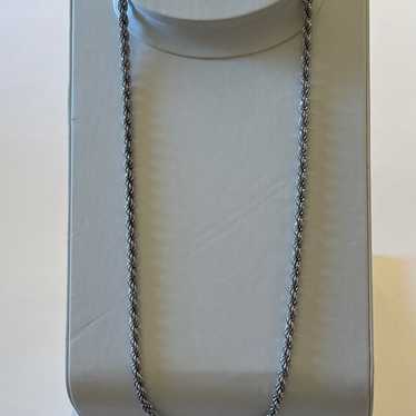 Vintage silver twisted rope 28” long - image 1