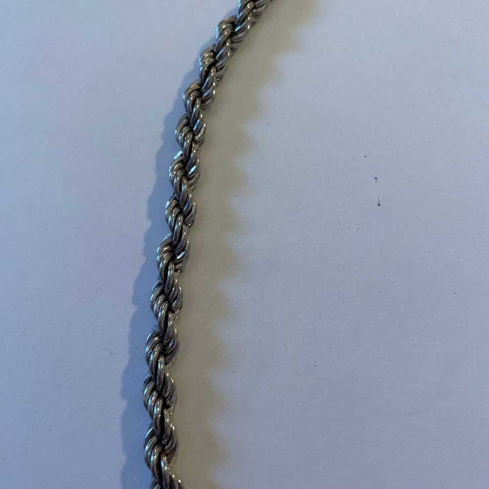 Vintage silver twisted rope 28” long - image 3