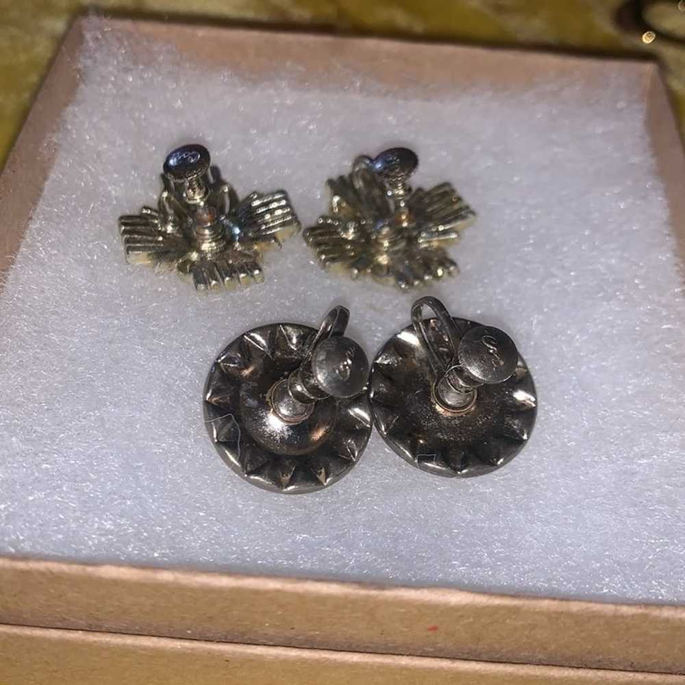 Vintage Bundle of 2 Pairs Coro Screwback Earrings - image 6