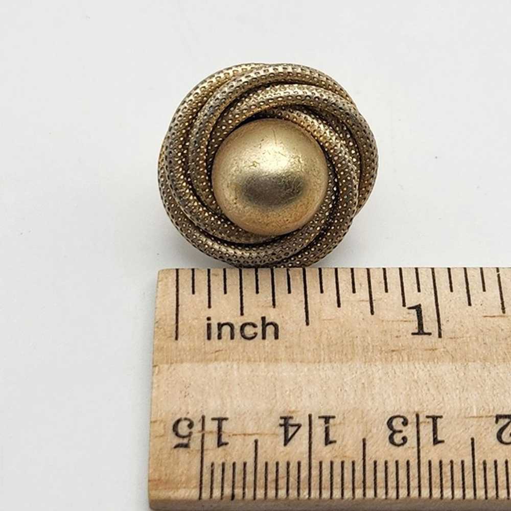 Vintage Crown Trifari Matte Gold Faux Pearl Twist… - image 6